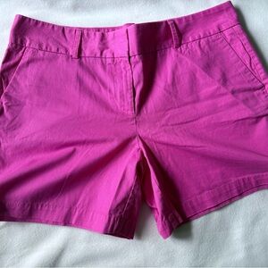 LOFT Pink Bermuda Shorts Vibrant Cotton Blend